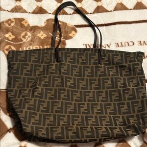 Fendi Monogram Brown and Black Shopper